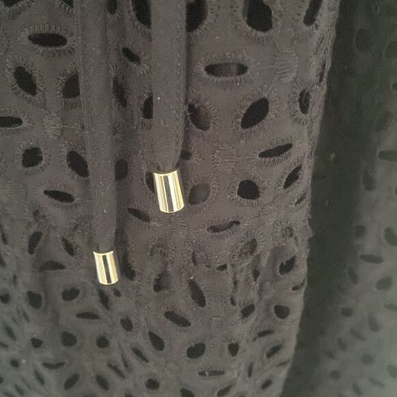 NWT INC black eyelet maxi dress , cinched waist size XS - Picture 7 of 7